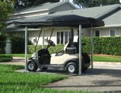 Grey Colored Automatic Cover for a Golf Cart