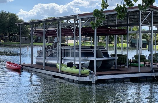 Pontoon Boat Cover open