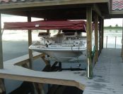 Pontoon Boat Cover. open. Automatic boat cover